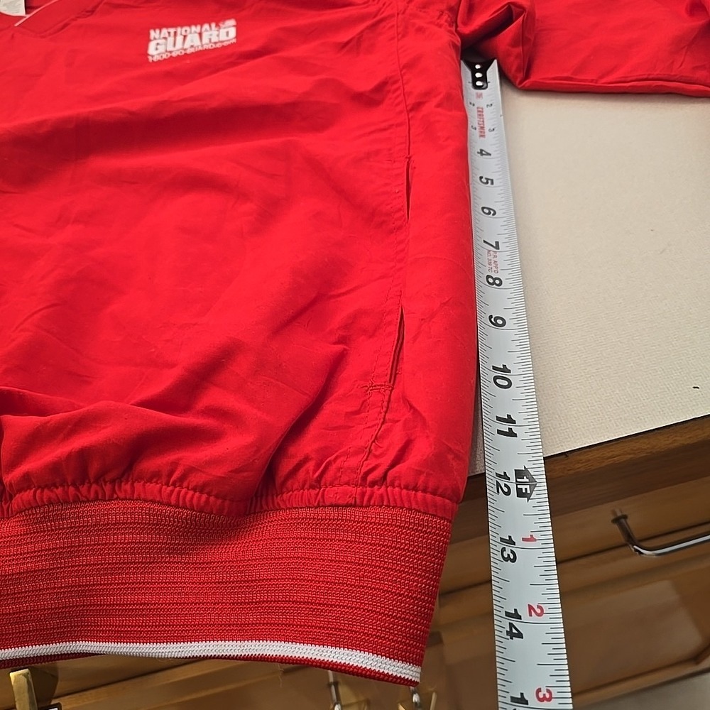 National Guard Classic Red Pullover Jacket Windbreaker Golf Activewear Size L - Picture 6 of 9
